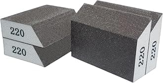 4 Pack 220 Grit Single Angle Sponge Sanding Block, Washable and Reusable Sanderpaper Hand Sanding Sponge for Wood Drywall Metal Home Sanding
