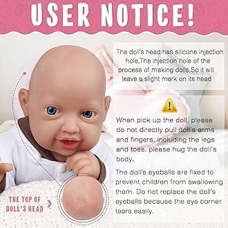 Vollence 23 inch Full Body Silicone Baby Dolls That Look Real,Not Vinyl Dolls,Real Platinum Silicone Baby Doll Bald,Soft Lifelike Newborn Silicone Baby Doll - Girl