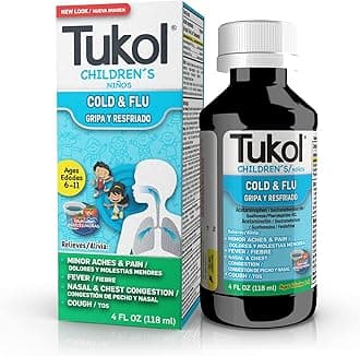 TUKOL Children's Cold and Fever Relief, Berry Flavor, Cherry, 4 Fl Oz