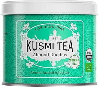 Almond Rooibos - Organic Blend of Rooibos Tea & Almond Flavor - Caffeine Free Herbal Tea - Loose Leaf Tea - Tin Box of 3.5 oz - Quantity for about 50 cups