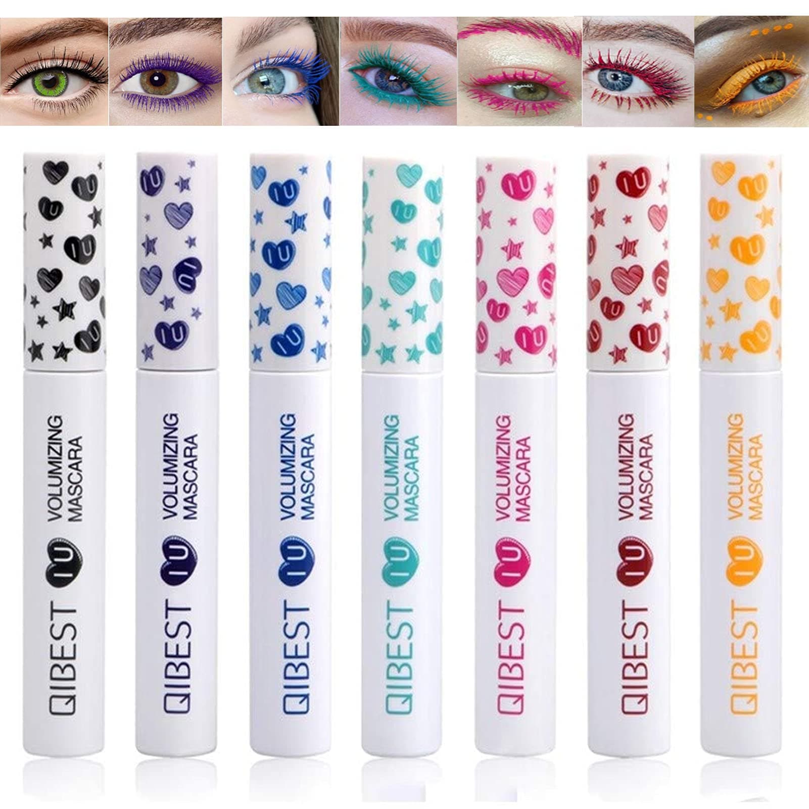 7 Pcs Colorful Waterproof Mascara Set