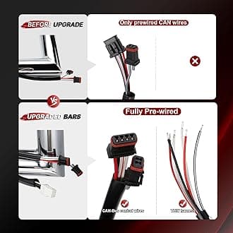 TIGERSGATE Chrome PREWIRED 1.5'' Fat Ape Hanger Cycle Handlebars 14'' Rise Compatible With Harley Road Glide & Road Glide Special & Road Glide Ultra