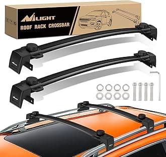 Nilight Roof Rack Cross Bars Fit for Jeep Compass MP 2017 2018 2019 2020 2021 with Raised & Flush Rails Fixed Point,Adjustable Aluminum Car Crossbars for Cargo Carrier Luggage Box Kayak Tent Snowboard