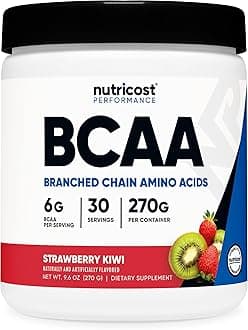 BCAA Powder (Strawberry Kiwi, 30 Servings) - Optimal 2:1:1 Ratio