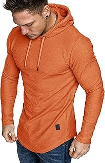 Mens Fashion Athletic Hoodies Sport Sweatshirt Solid Color Fleece Pullover