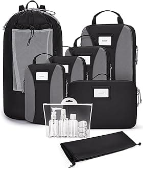 Compression Packing Cubes, 6 PCS Packing Cubes for Suitcases, Travel Bags Organizer for Luggage, Lightweight Packing Cube for Travel Essentials