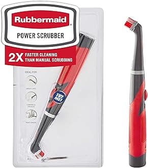 Rubbermaid Reveal Power Scrubber with Multi-Purpose Head, Cordless Electric Battery Powered Scrub Brush, Water Resistant, for Home/Kitchen/Bathroom/Grout/Tile/Shower/Tub
