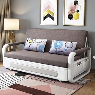 Foldable Sofa Bed - Modern Style Living Room and Bedroom Comfortable Sofa with Storage - Double-Seat Multi-Functional Soft Sofa (brown, 158CM)