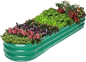 GADI Raised Garden Bed Kit for Vegetables Flower Galvanized Metal Planter Boxs Designed for Easy DIY and Cleaning Not Twist Or Rot (Green)