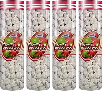 DILBAHAR'S Gulab Amla Paak 100G Pack of 4 | Amla Candy Chatpata | Digestive Goli Pachak | Amla Candy Chatpata Dry | Amla Pachak Dry Salted | Digestive Mukhwas Mouth Freshener
