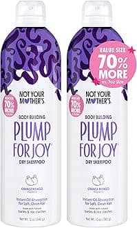 Value Size Plump for Joy Jumbo Dry Shampoo (2-Pack) - 12 oz Each - 70% More to Instantly Absorb Oil and Build Body - Orange Mango - For All Hair Types