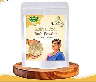 Fit and Food Tamil Herbal Bath Powder for Men Without Turmeric - Kuliyal Podi, Nalangu Maavu - Makes Skin Smoother and Brighter - Ubtan Body Scrub for All Age Groups - 250g