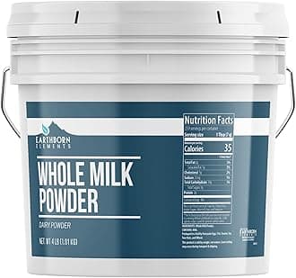 Earthborn Elements Whole Milk Powder 1 Gallon, Light Sweet Taste, Bulk Size