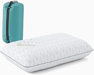Small Memory Foam Bed Pillow for Camping - Compressible Medium Firm, Breathable Cover, Machine Washable, Ideal Backpacking
