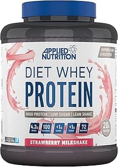 Applied Nutrition Diet Whey High Protein Powder Supplement Low Carb & Sugar for Weight Management with CLA Gold L Carnitine Green Tea (1.8kg - 72 Servings) (Strawberry Milkshake)