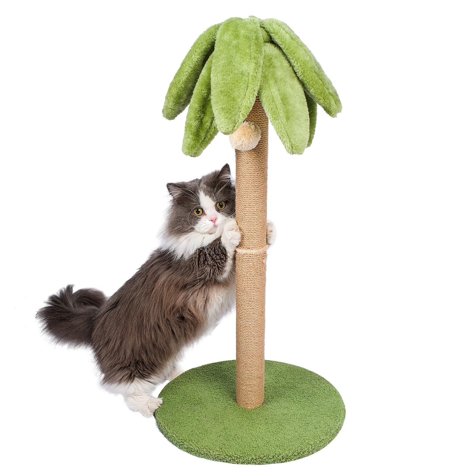 Cat Scratching Post 30.7 inch Tall Cat Tree for Indoor Cats Large Adult Cat Scratching Post with Sisal Rope,Cute Kitten Cat Scratcher in Palm Tree