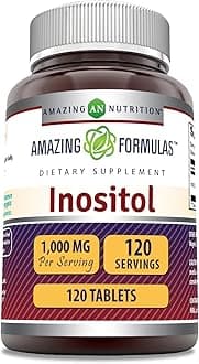 Amazing Formulas Inositol 1000mg 120 Tablets Supplement | Non GMO | Gluten Free | Made in USA