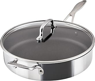 – Circulon Scratch Defense 30cm Saute Pan with Lid: Non Stick Stainless Steel Saute Pan with Helper Handle and Glass Lid, All Hob Suitable
