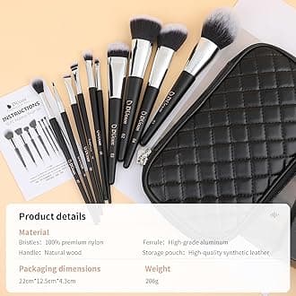DUcare Makeup Brushes with Case 10Pcs Travel Makeup Brushset Women Gift Premium Synthetic Kabuki Foundation Blending Brush Face Powder Blush Concealers Eye Shadows with bag