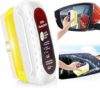Automotive Oil Film Cleaning Brush, Upgraded Antifog & Rainproof Glass Cleaning Board, Reusable Glass Oil Film Remover for Car Windows & Windshields (White)