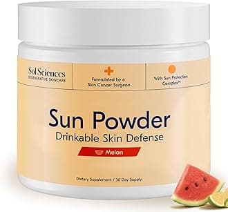 The First 3-in-1 Drinkable Skincare, by World-Class Dermatologist & Skin Surgeon, Regenerative Formula, Nicotinamide, Collagen Peptides, Biotin, Glutathione (30 Servings, Melon Sunrise)