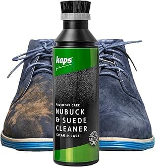Kaps Nubuck & Suede Cleaner, Cleaner for Shoes, Bags and Boots Made From Nubuck & Suede, With Applicator Brush, Shampoo for all Colours, 75 ml / 2.53 fl oz, Transparent (Neutral), 75.00ml