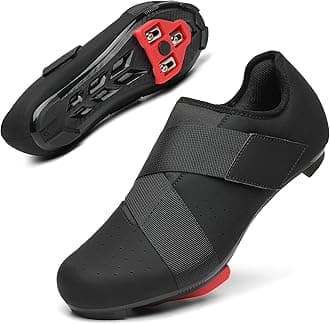 VikoViren Unisex Cycling Shoes Compatible with Peloton Bike with Single Hook & Loop Strap and Delta Cleats Included Perfect for Indoor Road Riding Bike Shoes for Men Women