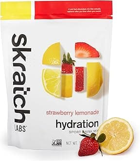 Skratch Labs Hydration Sports Drink Mix – Real‑Fruit Electrolyte Powder for Fast Hydration & Endurance | Strawberry Lemonade | 20 Servings | Vegan, Non‑GMO, Clean Ingredients