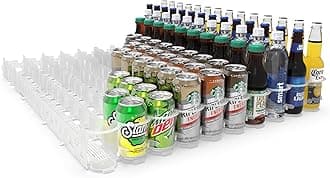 Visi-Slide 14/16oz Soda Beverage Dispenser - Gravity Fed Glide for Angled Shelves for Coolers, Commercial Refrigerators, Cold Vaults (Pack of 3) Drink Organizer for Cans, Bottles and More