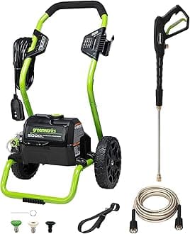 2000 PSI (13 Amp) Electric Pressure Washer (Wheels For Transport / 20 FT Hose / 35 FT Power Cord) Great For Cars, Fences, Patios, Driveways