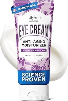 LilyAna Naturals Eye Cream for Dark Circles and Puffiness, Under Eye Cream for Wrinkles and Bags, Anti Aging - helps Improve Dryness; for Sensitive Skin - 1.7 oz - Made in USA