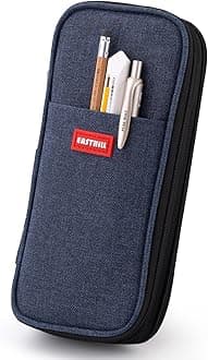 EASTHILL Big Capacity Pencil Case Large Pencil Pouch Stationery Pen Bag for Teen Girls, Deep Blue - Polyester