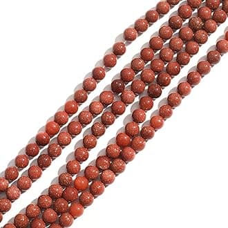 ACYUNLEI Natural Stone 4mm GoldSand Stone Round Crystal Energy Stone Beading Loose Gemstone DIY Smooth Beads for Bracelet Necklace Earrings Jewelry Making