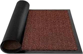 BLADO Washable Door Mats Indoor & Outdoor - Non-Slippery Heavy Duty - Stylish & Large Rubber - Perfect Dust Grabbing Doormats (Rust, 50cm x 80cm)