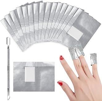 Foil Nail Wraps - 200 Pcs Gel Remover With Cuticle Pusher for Fast and Gentle Soak Off Polish Removing