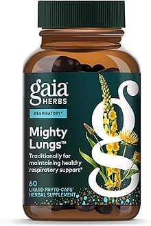 Gaia Herbs Mighty Lungs - Lung Support Supplement with Herbs Traditionally Used to Help Maintain Respiratory Health* - 60 Vegan Liquid Phyto-Caps (60 Servings)