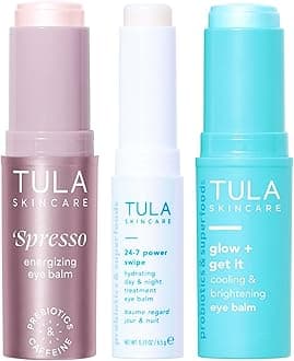 TULA Skin Care Eye Balm Wonderland | Dark Circle Under Eye Treatment, Instantly Hydrate and Brighten Undereye Area & Leave the Ultimate Glow | 3-Piece Kit