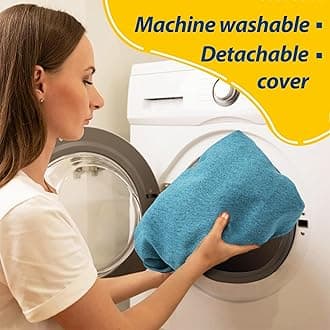 AAAAAcessories D-Shaped Chair Cushions, 2" Thick Dining Chair Pads with Ties and Removable, Machine-Washable Cover, 17" x 16", Teal