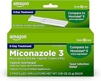Miconazole Nitrate Vaginal Cream (4 Percent), 3-Day Yeast Infection Treatment for Women with Prefilled Applicators, 0.18 ounce, 3 count