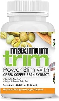 Most Effective Formulation MaximumTrim Garcinia CAMBOGIA with Green Coffee Bean Extract All Natural Weight Loss, Appetite Suppressant & Fat Burner - Month Supply