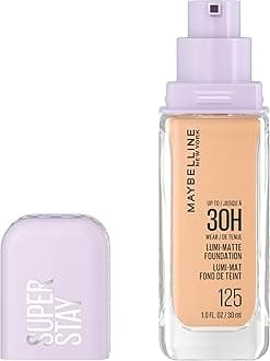 Super Stay Lumi-Matte Foundation, Lightweight and Buildable Full Coverage Foundation Makeup For Up To 30HR Wear, 125, 1 Count