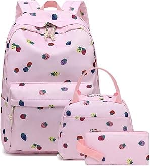 BluboonSchool Backpack Teens Girls Boys Kids School Book Bags with Lunch Box Pencil Bag