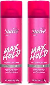 Suave Hairspray Max Hold 8 Unscented 11 Ounce (Pack of 2)