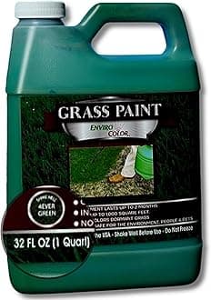 EnviroColor 4EverGreen Grass Colorant/Turf Paint – 32 oz Concentrate Covers 1,000 sq ft – Restore Dormant, Drought-Stricken or Faded Lawns – Non-Toxic, Water-Based, Safe for Pets