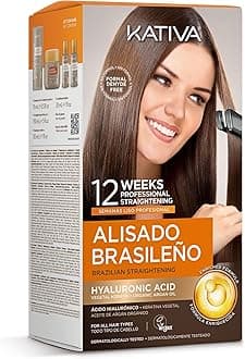 Kativa - Brazilian Keratin Smoothing Kit with Argan Oil and Hyaluronic Acid | Professional At-Home Smoothing Treatment - Lasts Up to 12 Weeks - Easy to Apply | 1 Piece