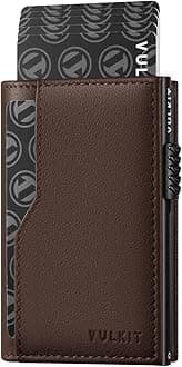 Card Holder Wallet with Double ID Windows RFID Blocking Pop Up Wallet Minimalist Design for 12 Cards