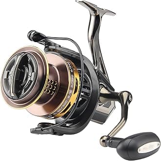 Big Game Surf Spinning Fishing Reel 8000/12000,20KG Drag Power. Backlash-Free Bearings,Metal Reel Seat,Zinc Alloy Gear for Saltwater Inshore and Offshore Fishing