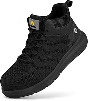 Mens Wide Fit Work Safety Boots Composite Toe Mesh Breathable Industrial Work Shoes for Men