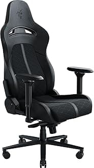 Enki Gaming Chair: All-Day Comfort - Built-in Lumbar Arch - Optimized Cushion Density - Dual-Textured, Eco-Friendly Synthetic Leather - Reactive Seat Tilt & 152-Degree Recline - Black