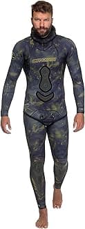 Lampuga 2-pcs Camouflage Patterned Freediving Wetsuit, Jacket & Pants, Loading Chest Pad, Knee Protection, Anatomical Design - Lampuga: Designed in Italy